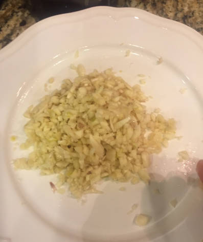 Mix garlic with salt
